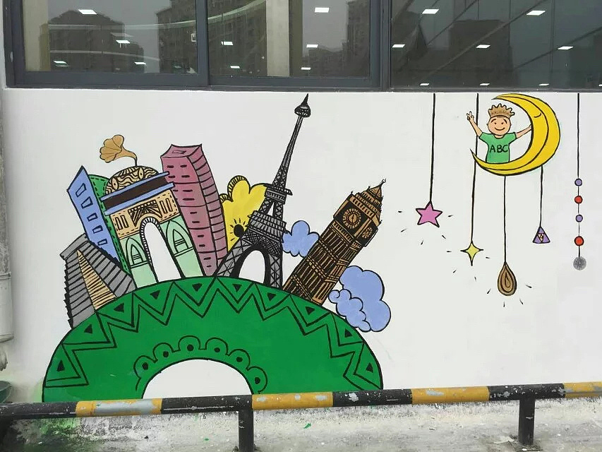 美联英语外墙壁画