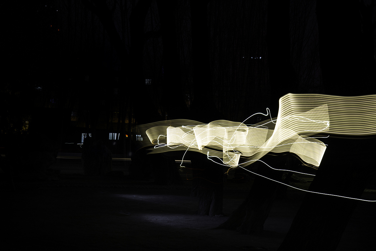 三个男人的天大小树林的创意光绘