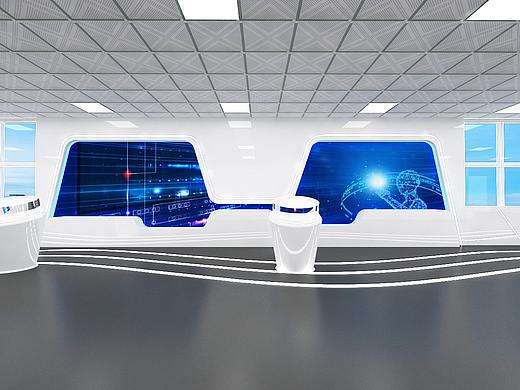 科技馆白蓝系3D效果图