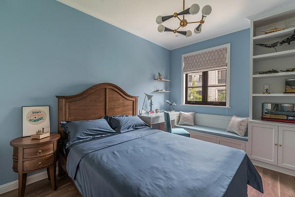 贵阳新天地126㎡精装房软装设计-现代小美式轻奢风格