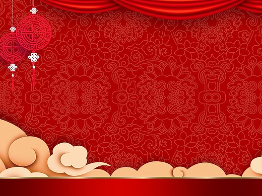 简约红色中国新年背景