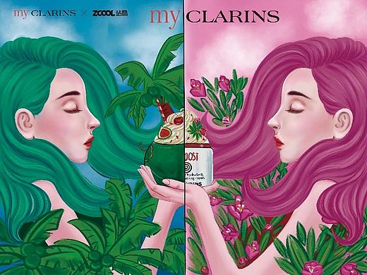 #my CLARINS寻找天然好食肌#双生女神（个人主页-ZNTk0NTk3NjA=） - 海报 - 站酷设计师月雨齐霁原创素材 - 站酷ZCOOL