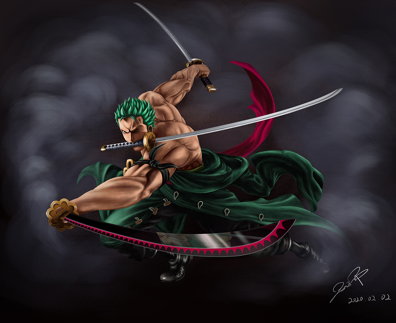 插画练习——【海贼王】索隆-三千世界（图ZMTk0NjI0NDcy） - 创作习作 - 站酷设计师大大大大帅原创素材 - 站酷ZCOOL