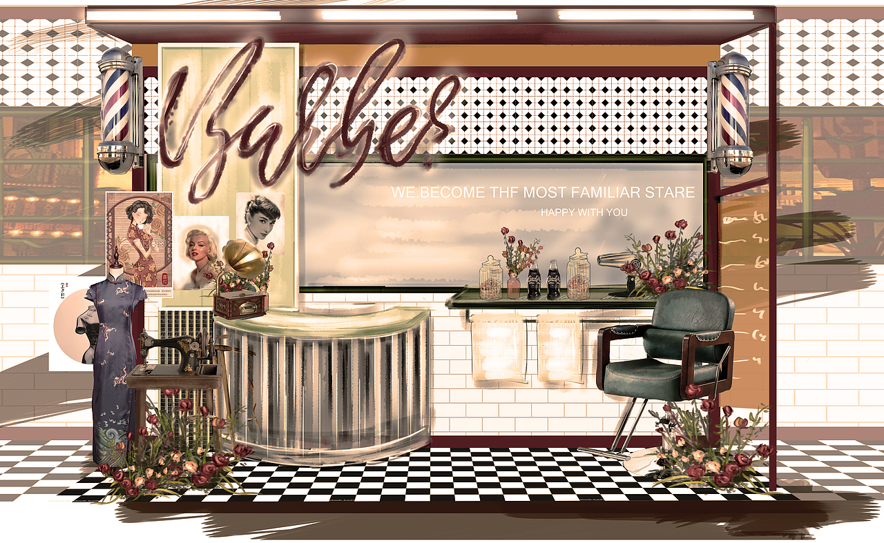 复古港风婚礼效果图