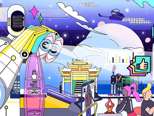 yolo-未来科技插画主视觉