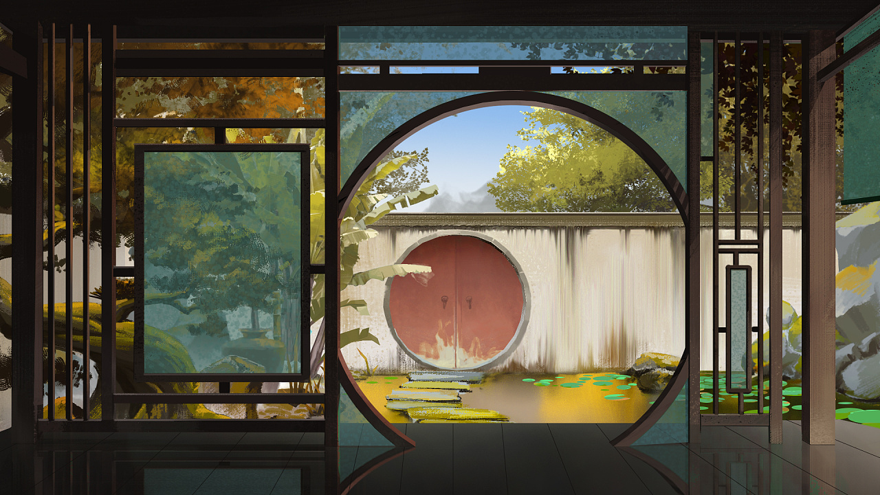 中式场景及杂图示范合理