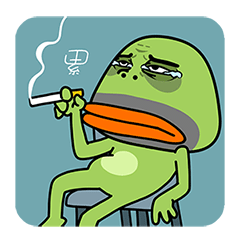 悲伤蛙抽烟图片