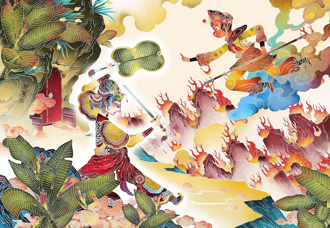 皮影戏（图ZMTg2NTE3MDg4） - 商业插画 - 站酷设计师千君原创素材 - 站酷ZCOOL