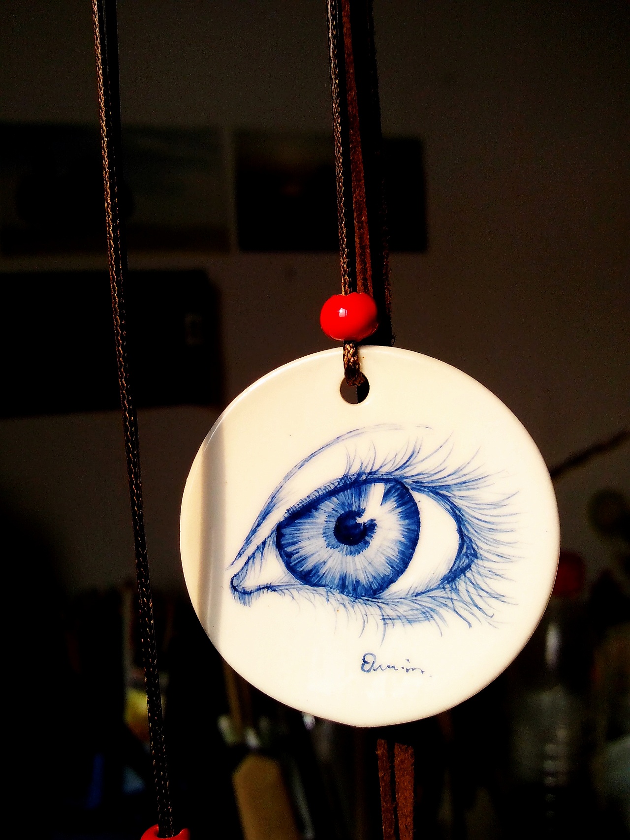 原创手绘陶瓷吊坠系