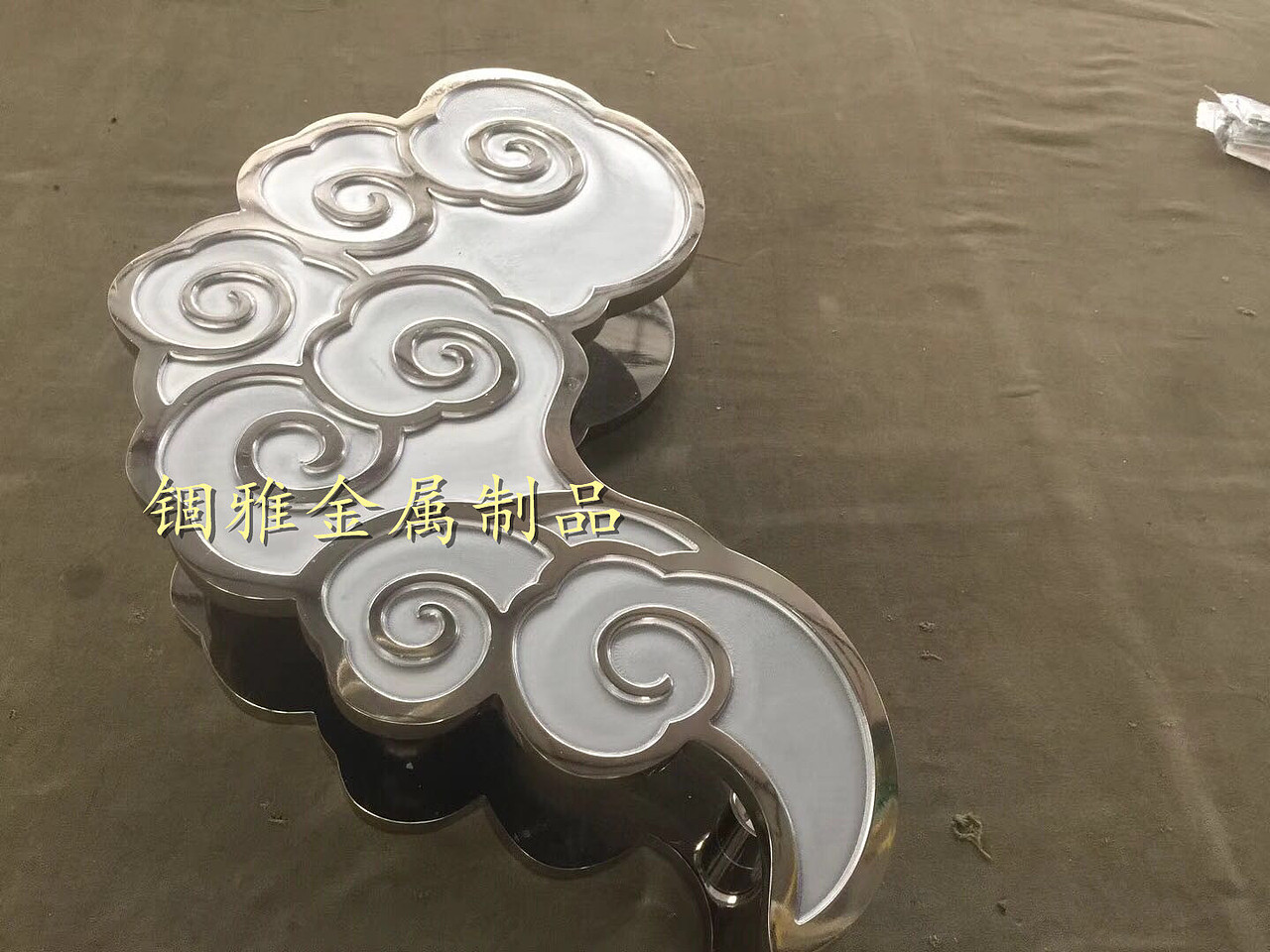 中高端装饰铝板雕刻祥云花纹仿古铜大门拉手