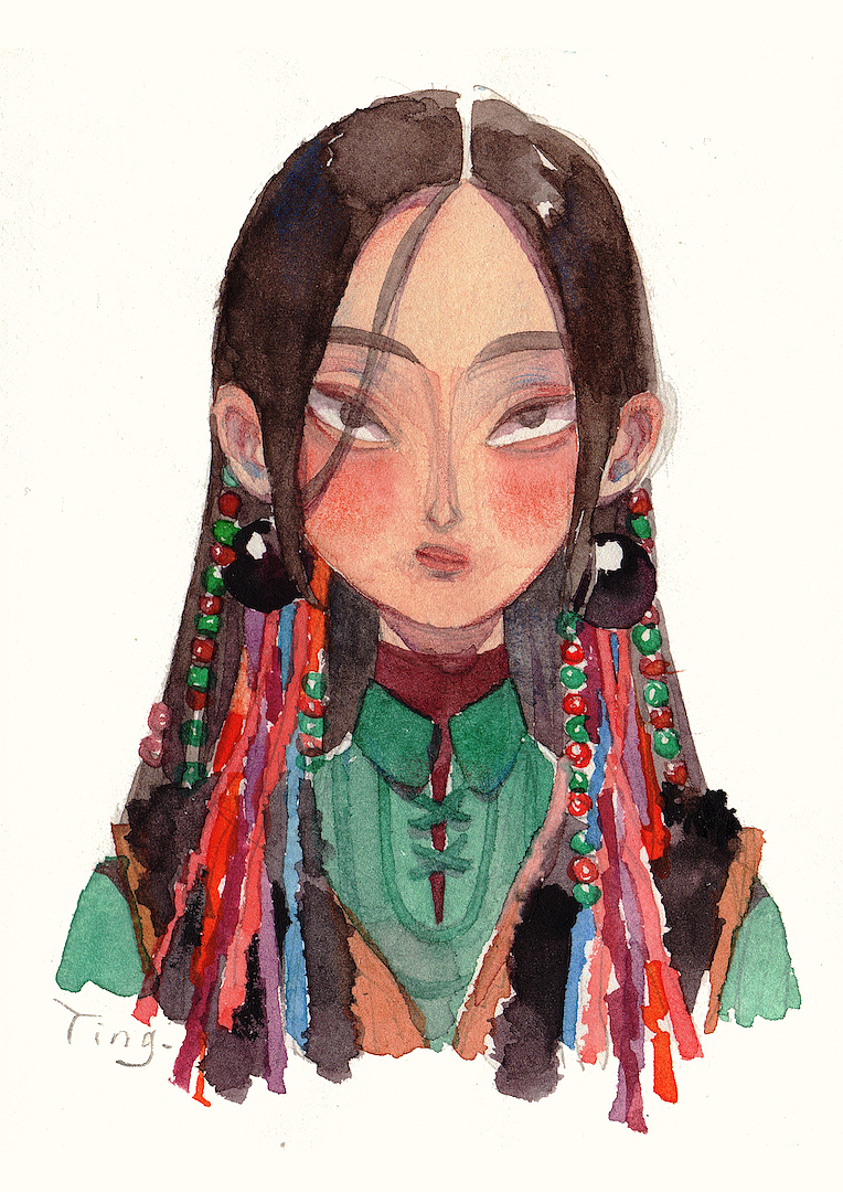 一组水彩头部设定（图ZMTQ0OTQ0MjYw） - 概念设定 - 站酷设计师七木Julywoods原创素材 - 站酷ZCOOL