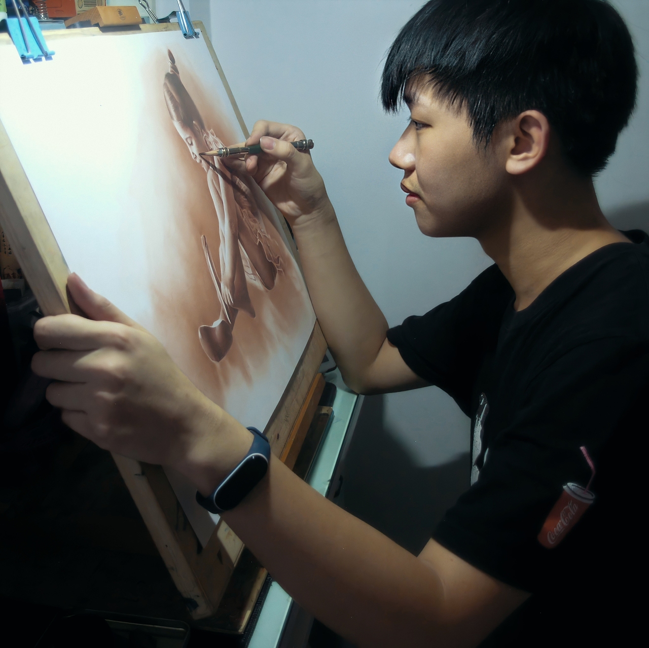 【棕色素描系列】上学前在家最后一副画（图ZMjI4MjE0NzUy） - 绘画 - 站酷设计师画亦心原创素材 - 站酷ZCOOL