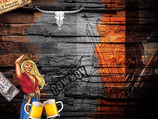 西部牛仔酒吧海报