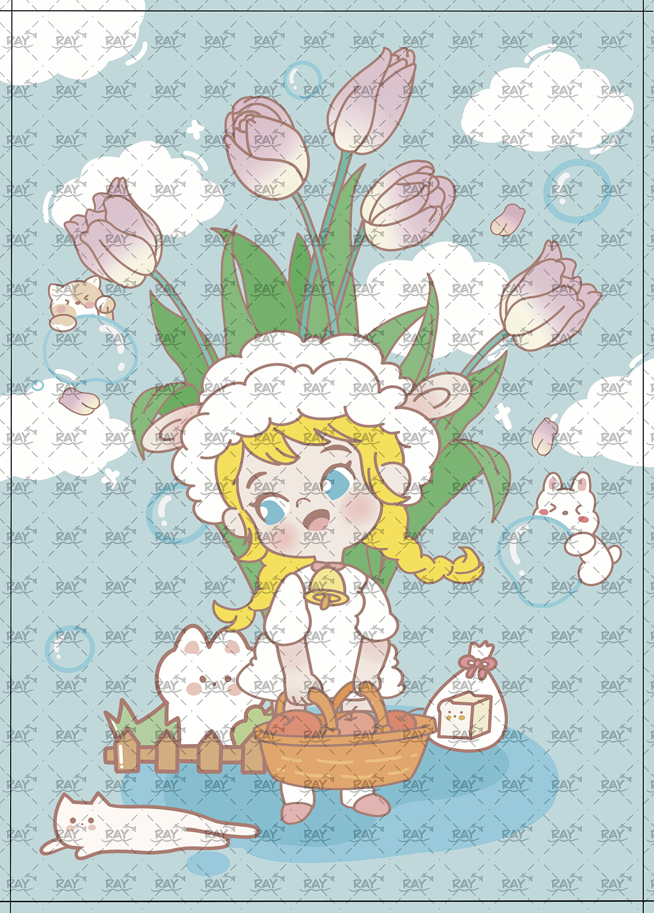 原创插画羊羊与花系列 接约稿（图ZMjU5NjY5NTcy） - 商业插画 - 站酷设计师Ray姐姐原创素材 - 站酷ZCOOL