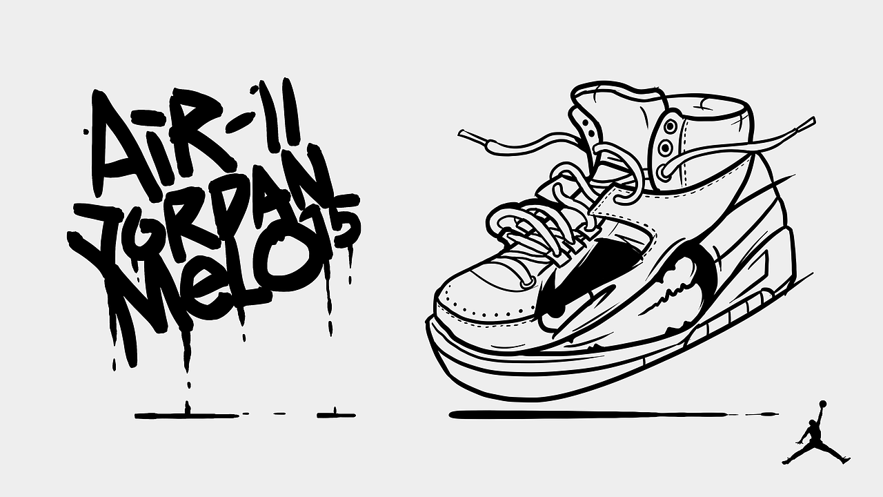 AIR JORDAN-2 MELO PE（图ZMjgwNzE1MjM2） - 新锐潮流插画 - 站酷设计师一圈大胡子原创素材 - 站酷ZCOOL