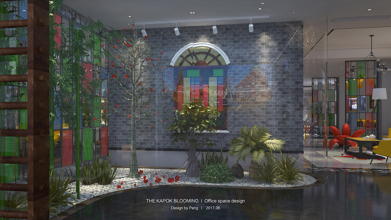 「木棉花开」· 办公空间设计（图ZMTUwMjAzNDg4） - 家装设计 - 站酷设计师小鹏Peng原创素材 - 站酷ZCOOL