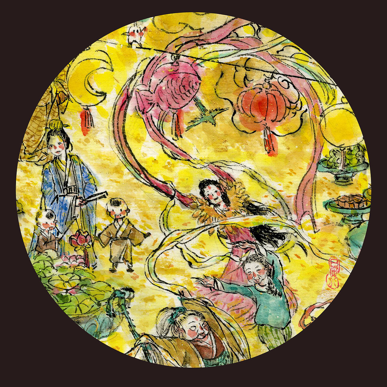 千里清光图(中秋贺图)(图ZMTI5NjA1OTM2) - 艺术插画 - 站酷设计师懿晏原创素材 - 站酷ZCOOL