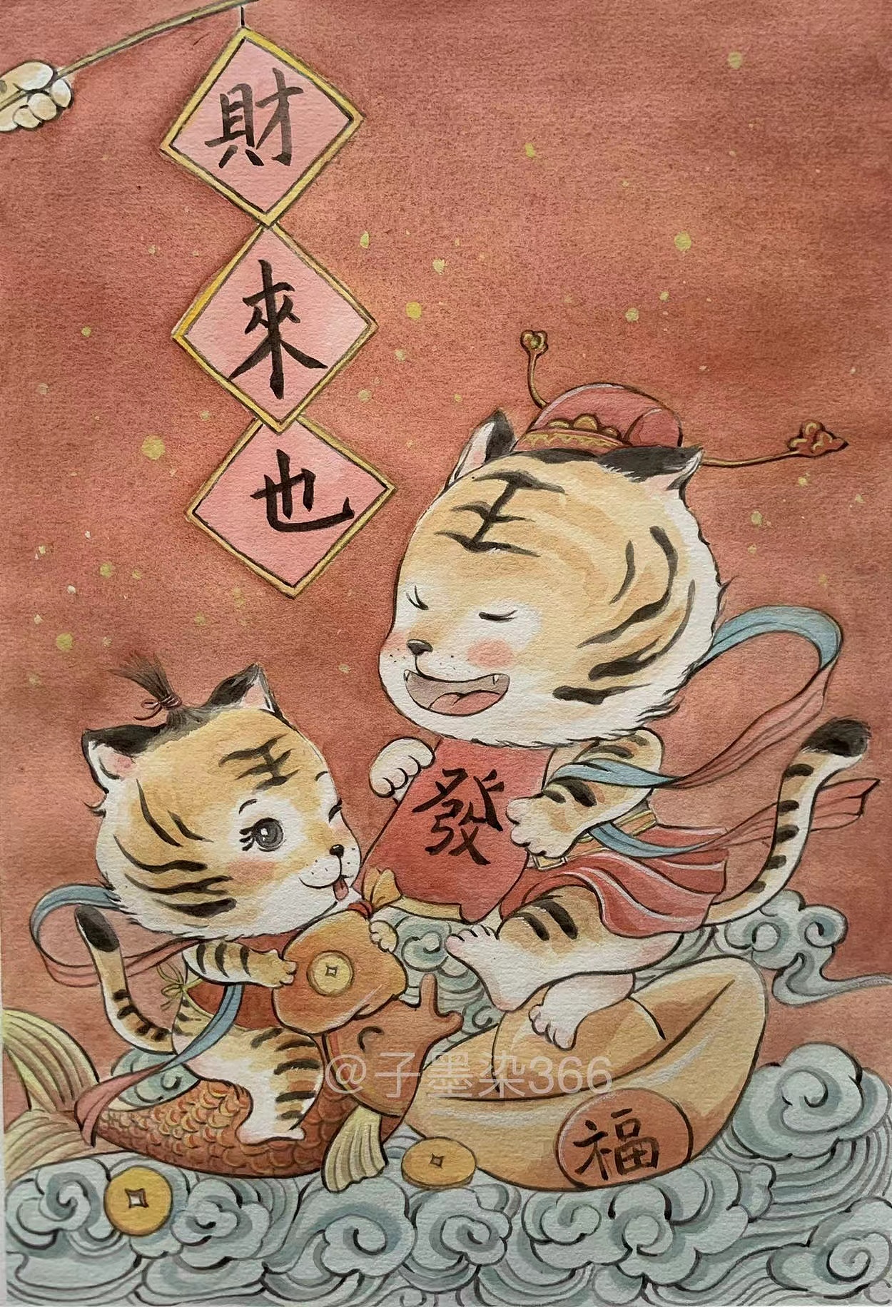原创国风-福虎下山（图ZMjg3MzkwMjk2） - 艺术插画 - 站酷设计师子墨染366原创素材 - 站酷ZCOOL