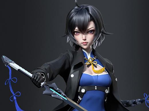 美型角色 White 3D作品