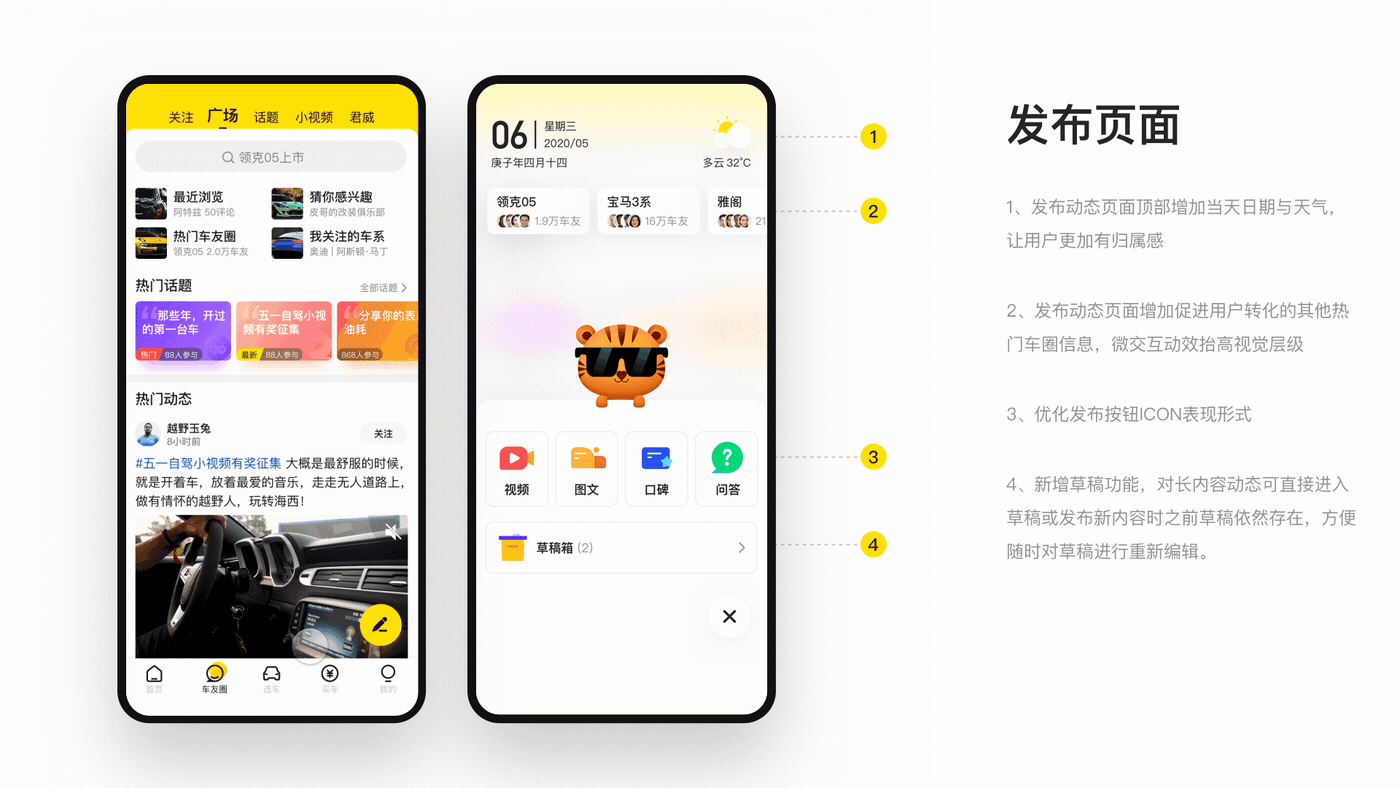 从业务&用户&内部诉求出发的优化策略(懂车帝车友圈)(图ZMjA5MTk1OTI0) - APP界面 - 站酷设计师孔雅轩LineVision原创素材 - 站酷ZCOOL