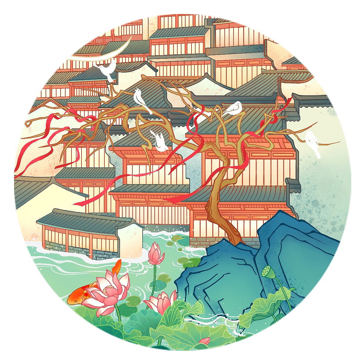 虎年賀歲，五虎迎春（圖ZMjgzMzUzNDA4） - 商業(yè)插畫 - 站酷設計師關山度月原創(chuàng)素材 - 站酷ZCOOL