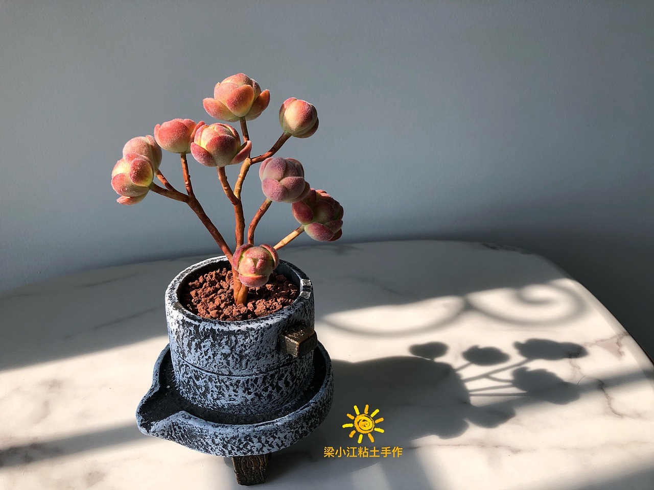 粘土多肉-橄榄球玫瑰（图ZMjM3NTQ4Nzg0） - 其他手工艺 - 站酷设计师梁小江粘土手作原创素材 - 站酷ZCOOL