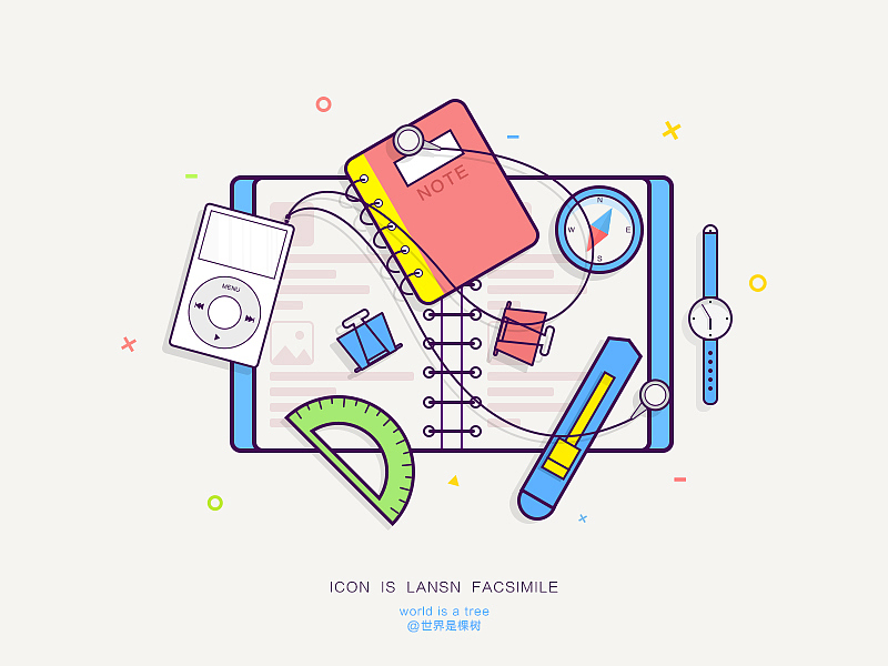 描边风小插画图标练习