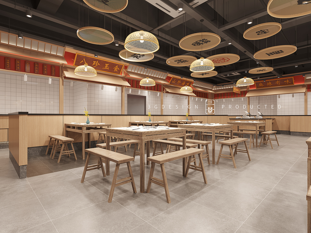 【三景装饰】缙昌纪美食坊（图ZMjg0NTE4MzY0） - 酒店餐饮设计 - 站酷设计师sjzs原创素材 - 站酷ZCOOL