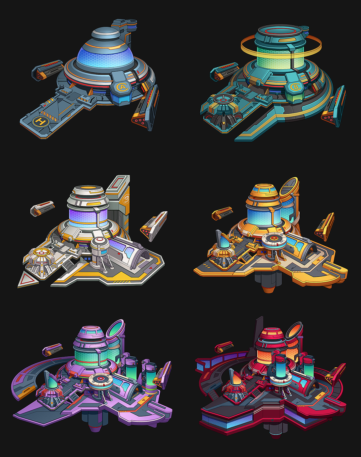 【外包】科幻图标建筑绘制（图ZMjkzNzMwMDM2） - 游戏原画 - 站酷设计师G_zyang原创素材 - 站酷ZCOOL