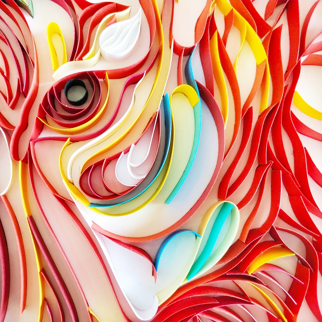 手工衍纸装饰画——冰与火_翡翠梦境艺术工坊-站酷zcool