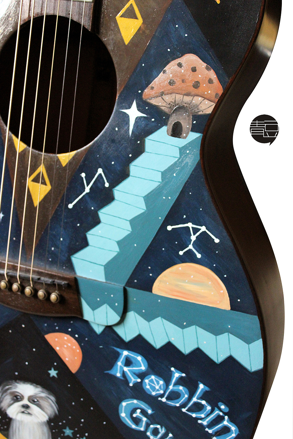 手绘吉他定制款（图ZMTQ1NTE2Njcy） - 新锐潮流插画 - 站酷设计师青豆zoe原创素材 - 站酷ZCOOL