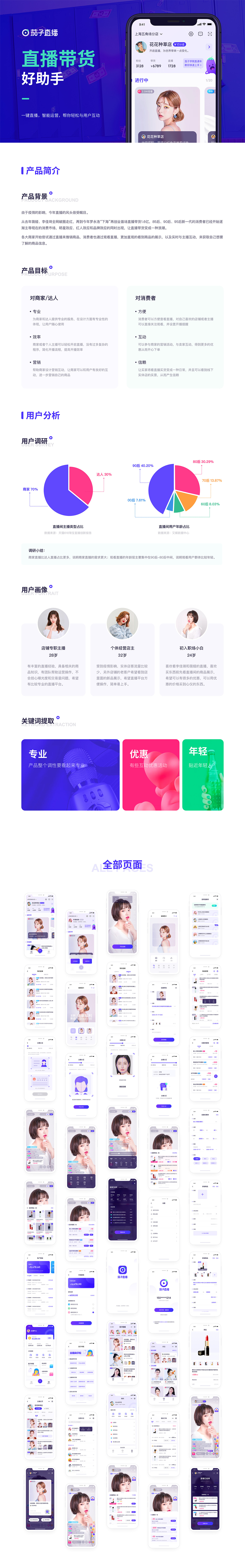 茄子直播-APP(直播电商)（图ZMjU1OTQ1OTM2） - APP界面 - 站酷设计师ID小蜗牛原创素材 - 站酷ZCOOL