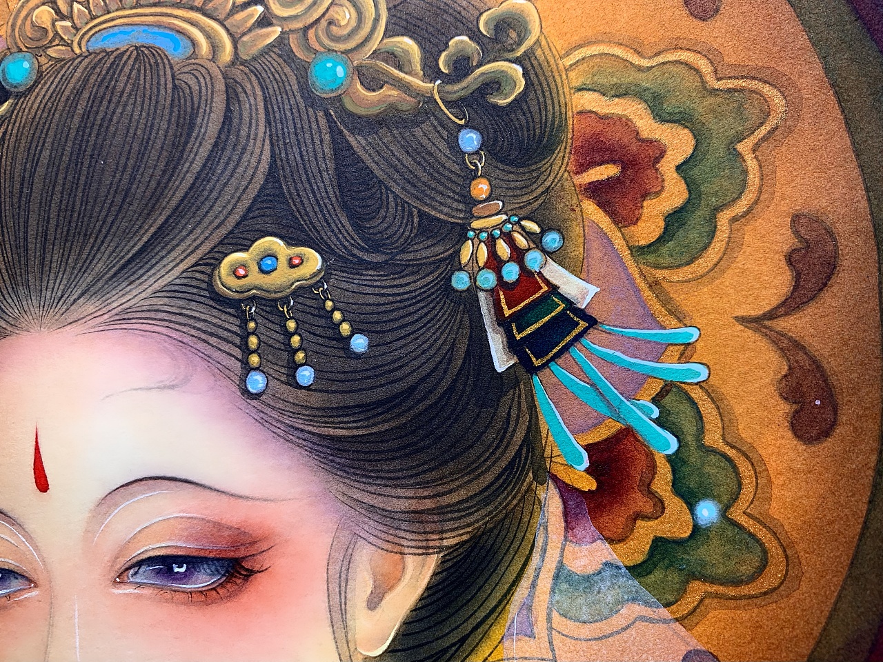 原创敦煌水彩插画美女|插画|艺术插画|静兮水彩 - 原创作品 - 站酷