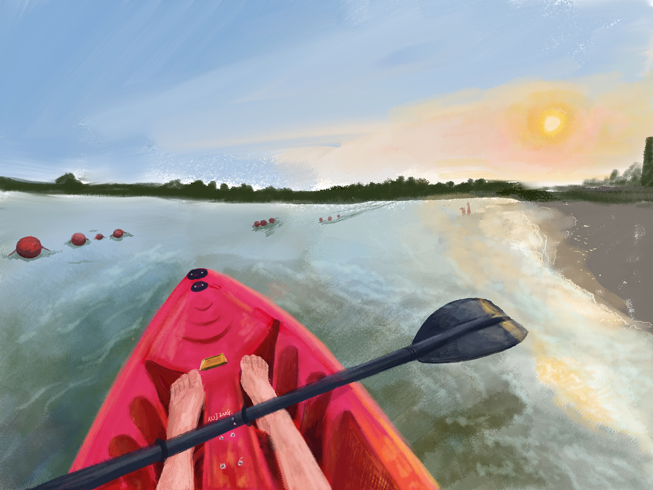 海边掠影-皮划艇