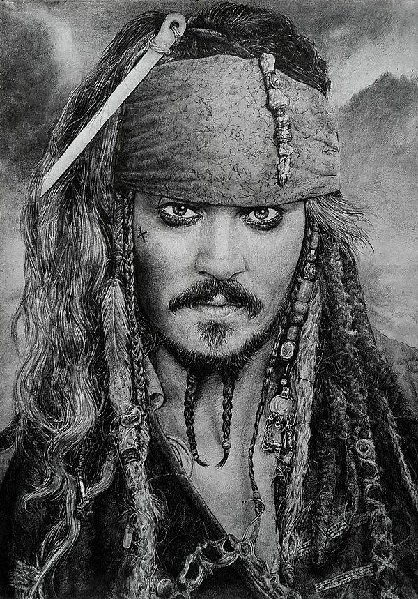 王f手绘加勒比海盗杰克船长附简单过程