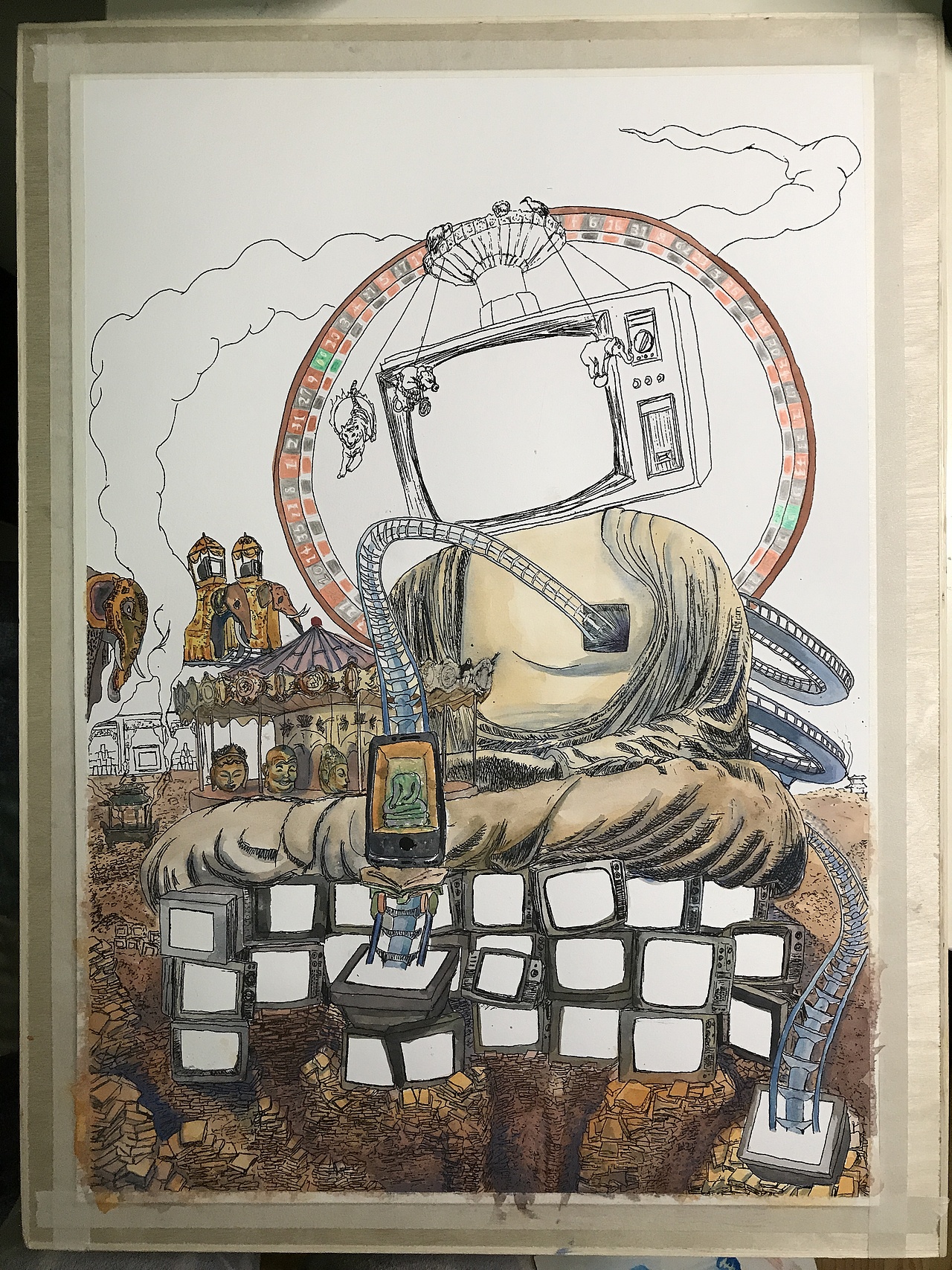 佛祖和升旗仪式