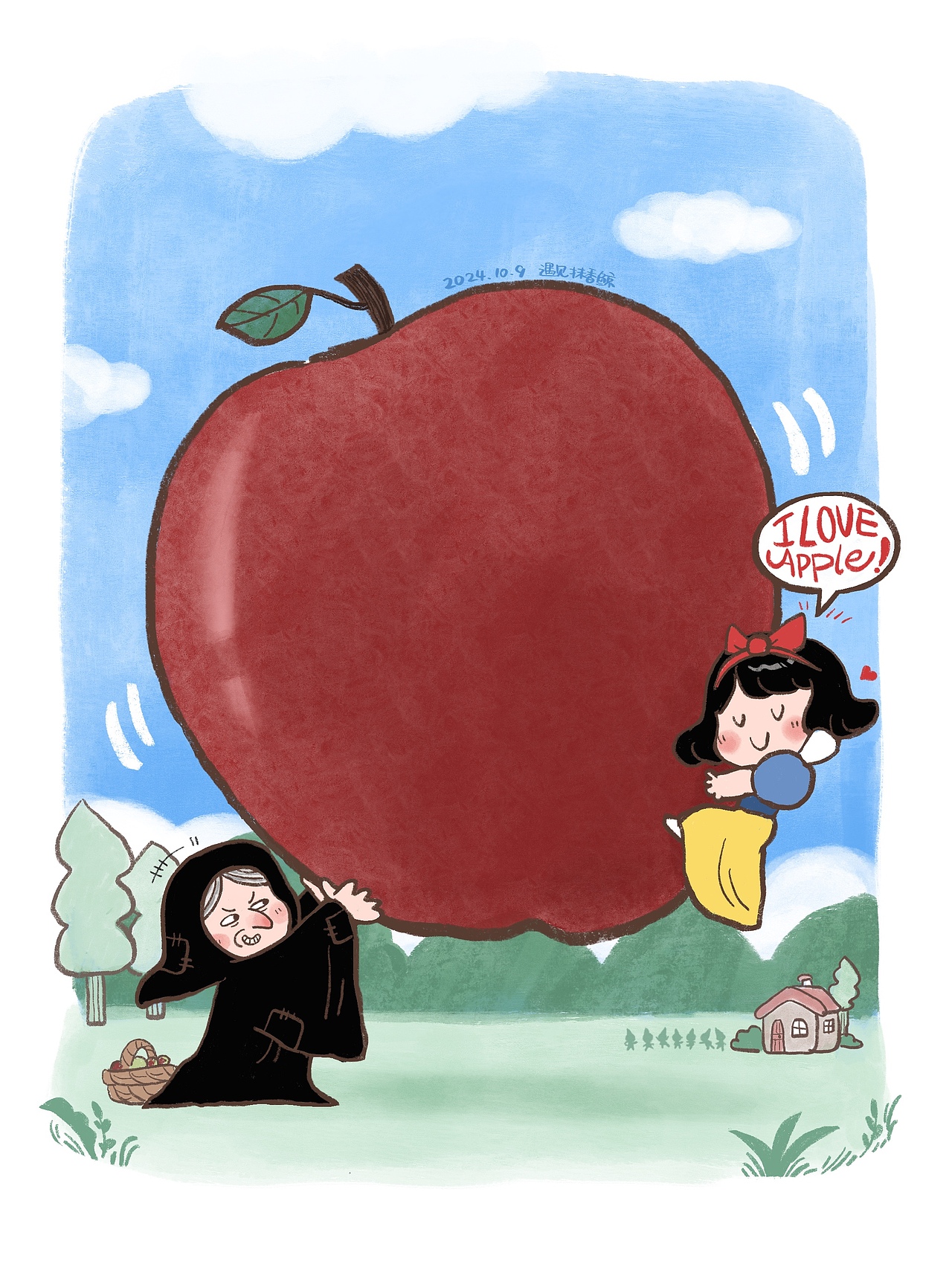 白雪公主的蘋果（圖ZMzgwMTcxMTUy） - 兒童插畫 - 站酷設計師遇見抹香鯨原創(chuàng)素材 - 站酷ZCOOL