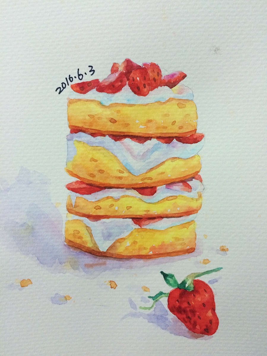 原创作品:水彩甜点