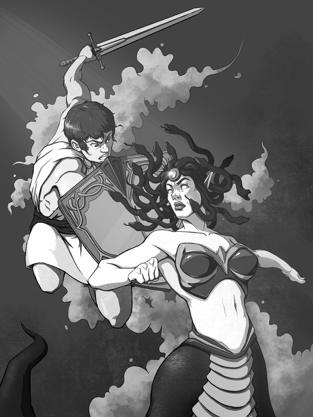 美杜莎之死|插画|创作习作|流年归置_原创作品-站酷zcool