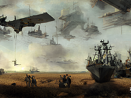 #AI創(chuàng)作實(shí)驗(yàn)室#未來戰(zhàn)船在天空