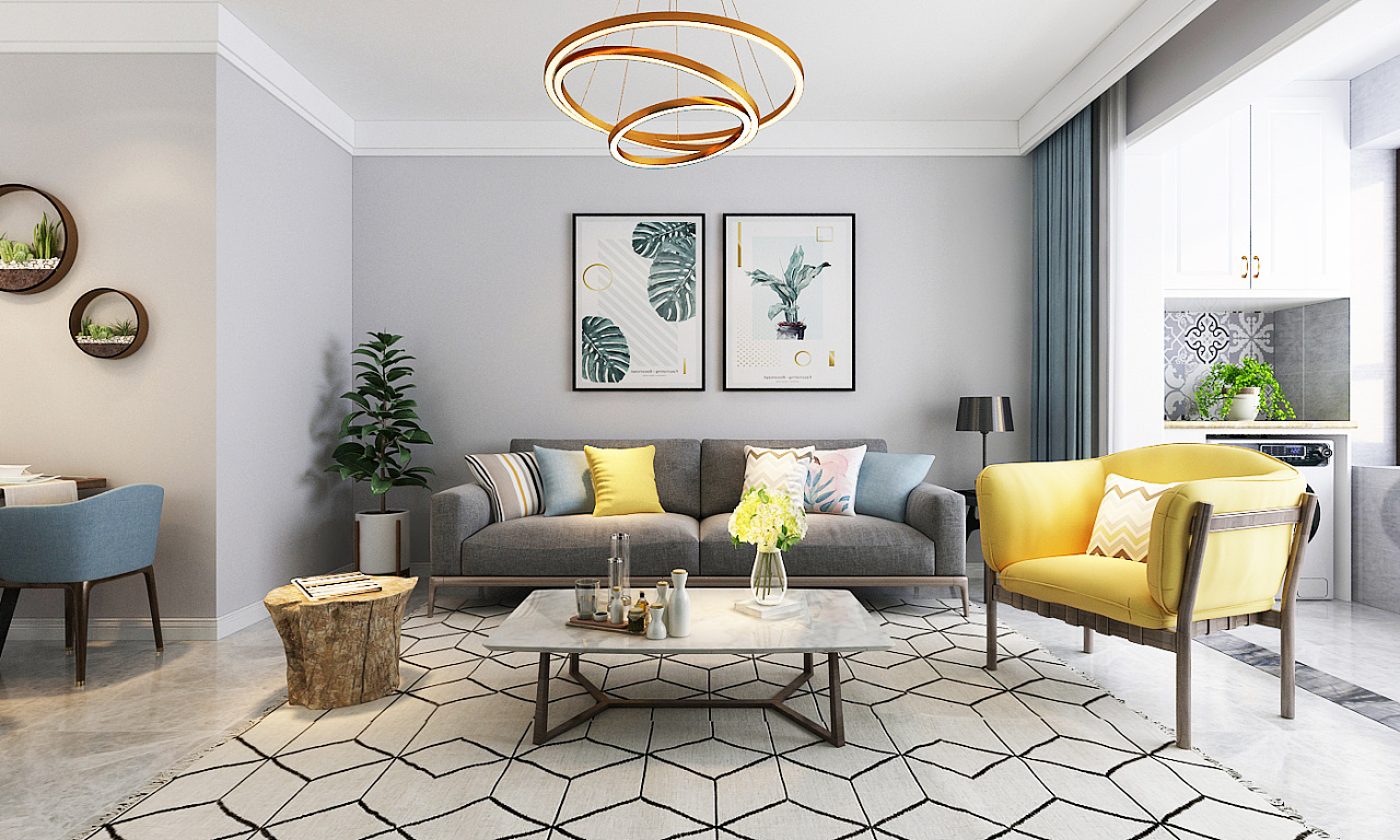 领秀公馆 三室两厅 93平米 北欧主义风格