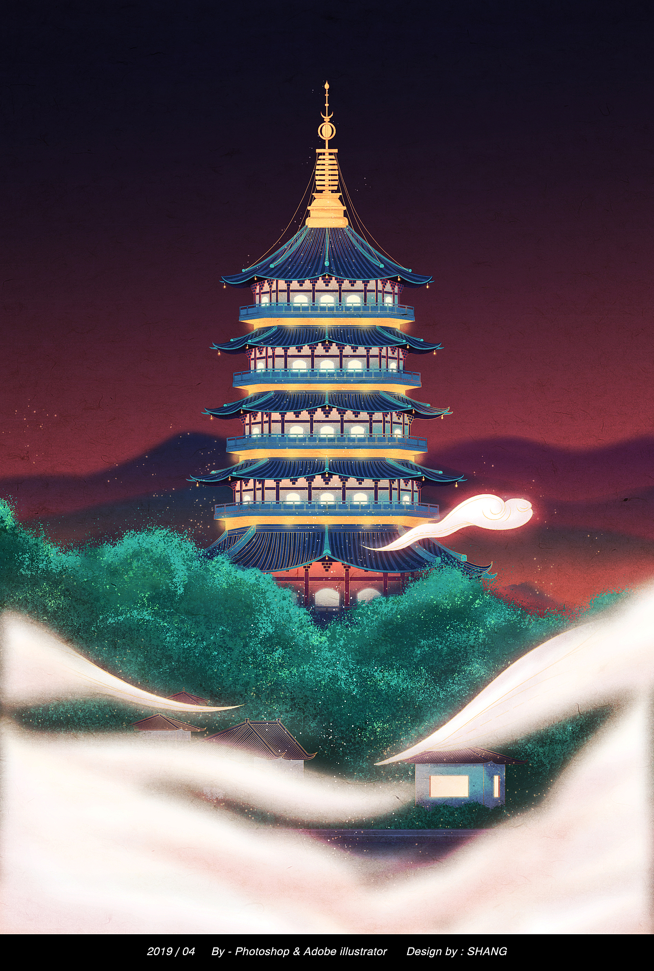 雷峰塔|插画|创作习作|尚jf_原创作品-站酷zcool