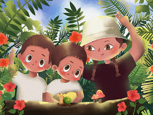 夏日(个人主页-ZMzkxMTk1NTI=) - 儿童插画 - 站酷设计师julyzhong原创素材 - 站酷ZCOOL