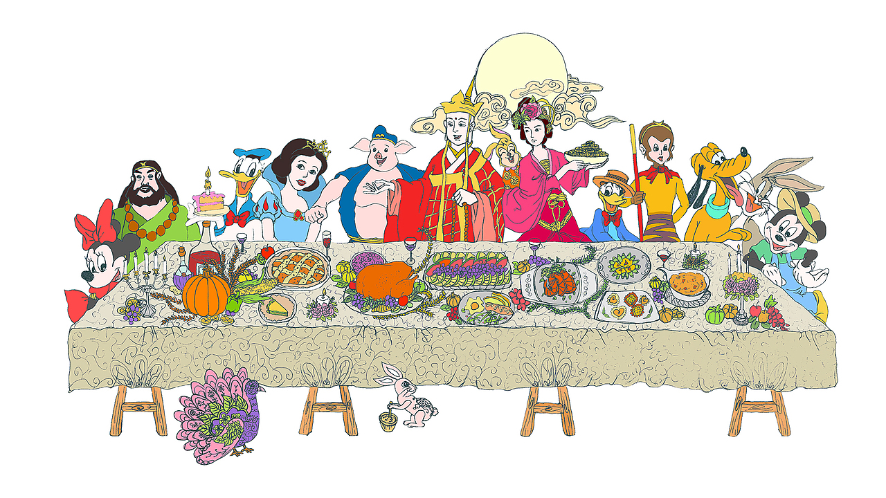 中西方节日融合图案设计