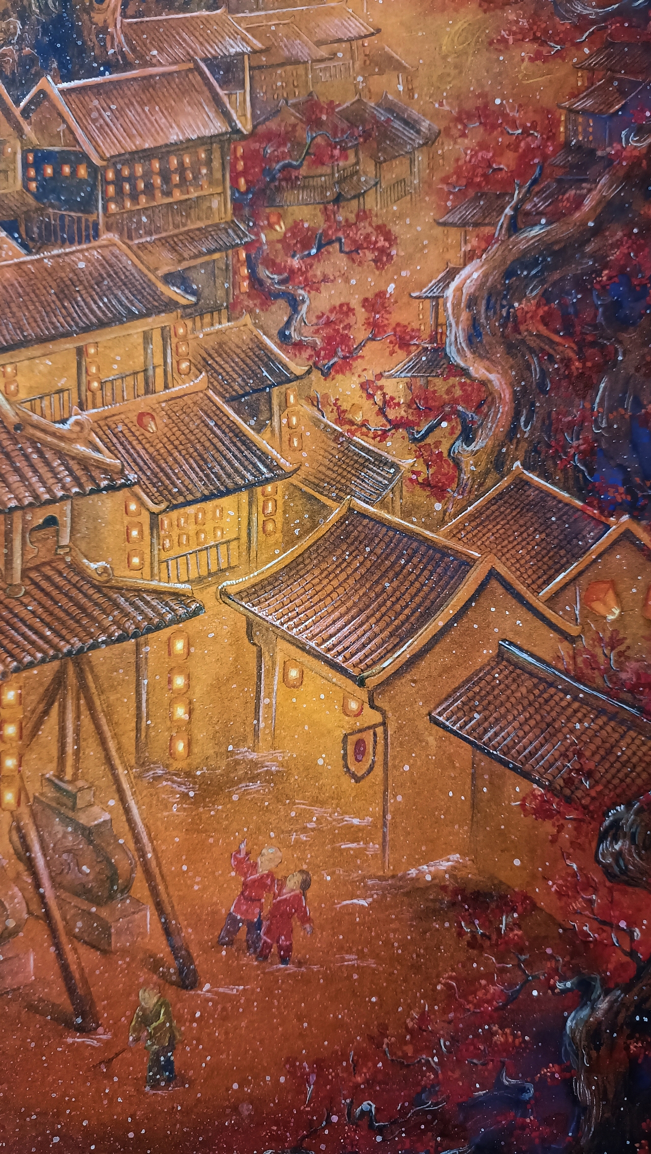 《万家灯火》_俊逸水彩-站酷zcool