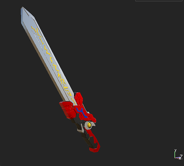 MAYA 3dmax blender制作铠甲勇士刑天武器火刑剑