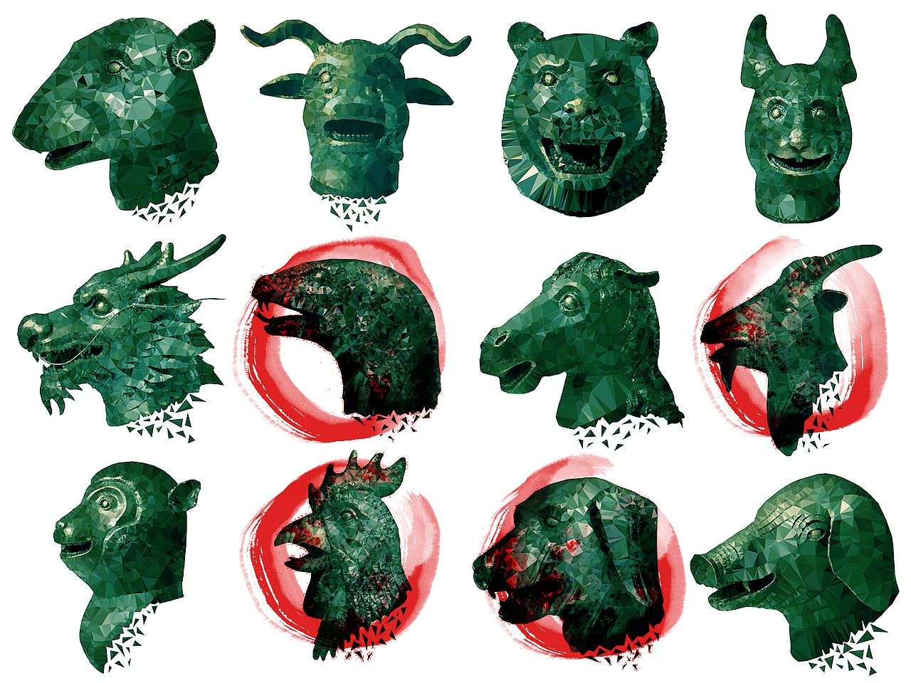 加上一些红色,揭示战争的血腥与残酷。