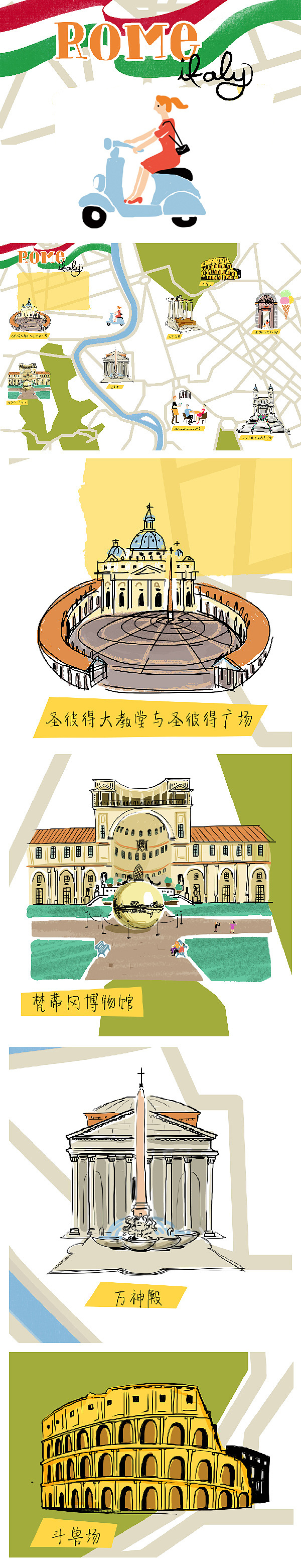 意大利 罗马 手绘地图（图ZMjg0MjQyMjA=） - 商业插画 - 站酷设计师鸦科大佬原创素材 - 站酷ZCOOL
