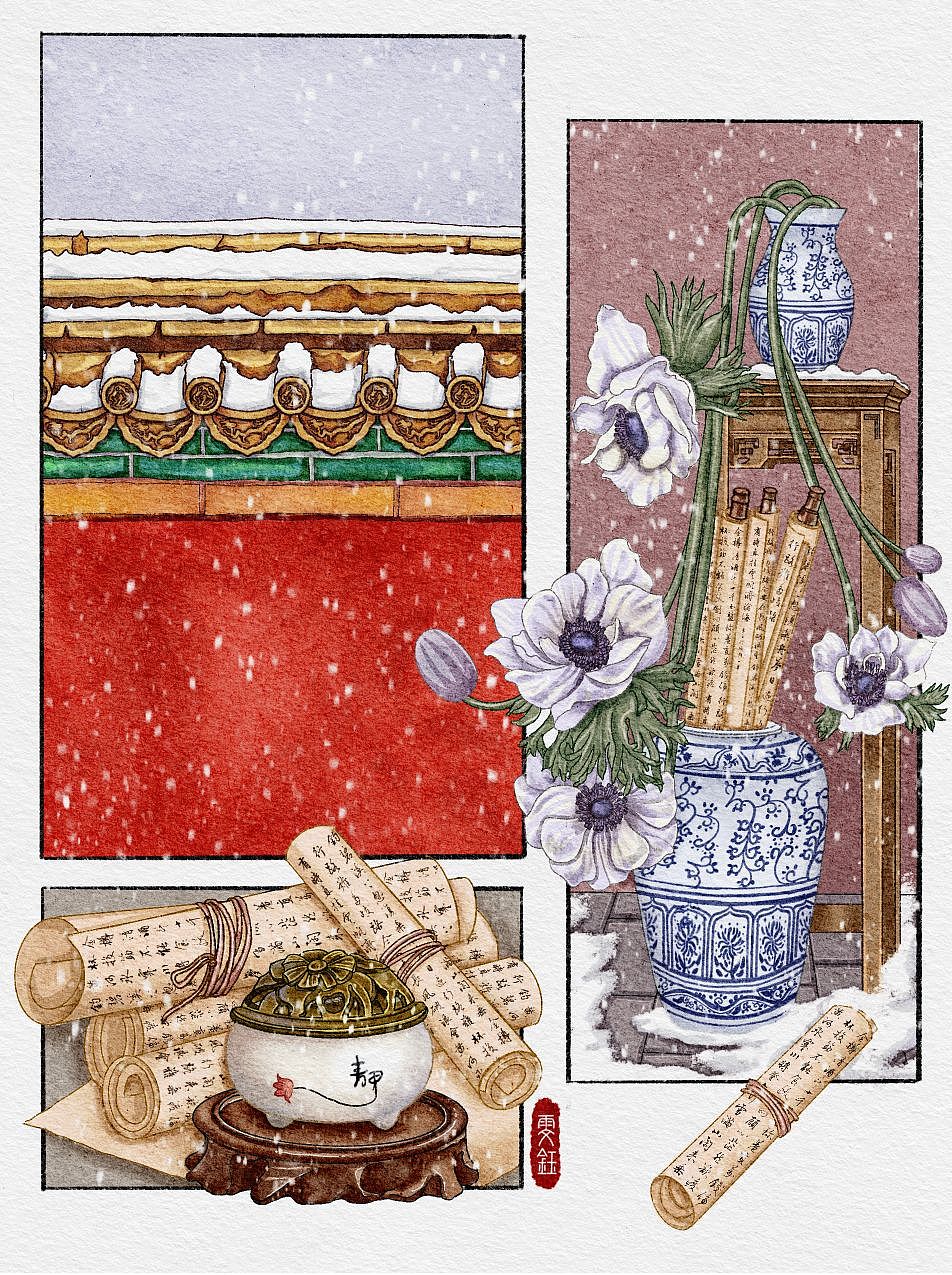 分镜插画 | 雪域宫廷（图ZMzIzNDA2NDAw） - 艺术插画 - 站酷设计师雯钰_WenYu原创素材 - 站酷ZCOOL