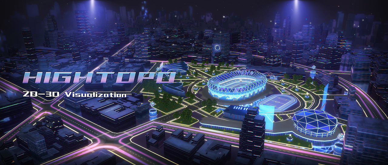 智慧体育馆 3d 可视化|三维|场景|图扑软件hightopo_原创作品-站酷